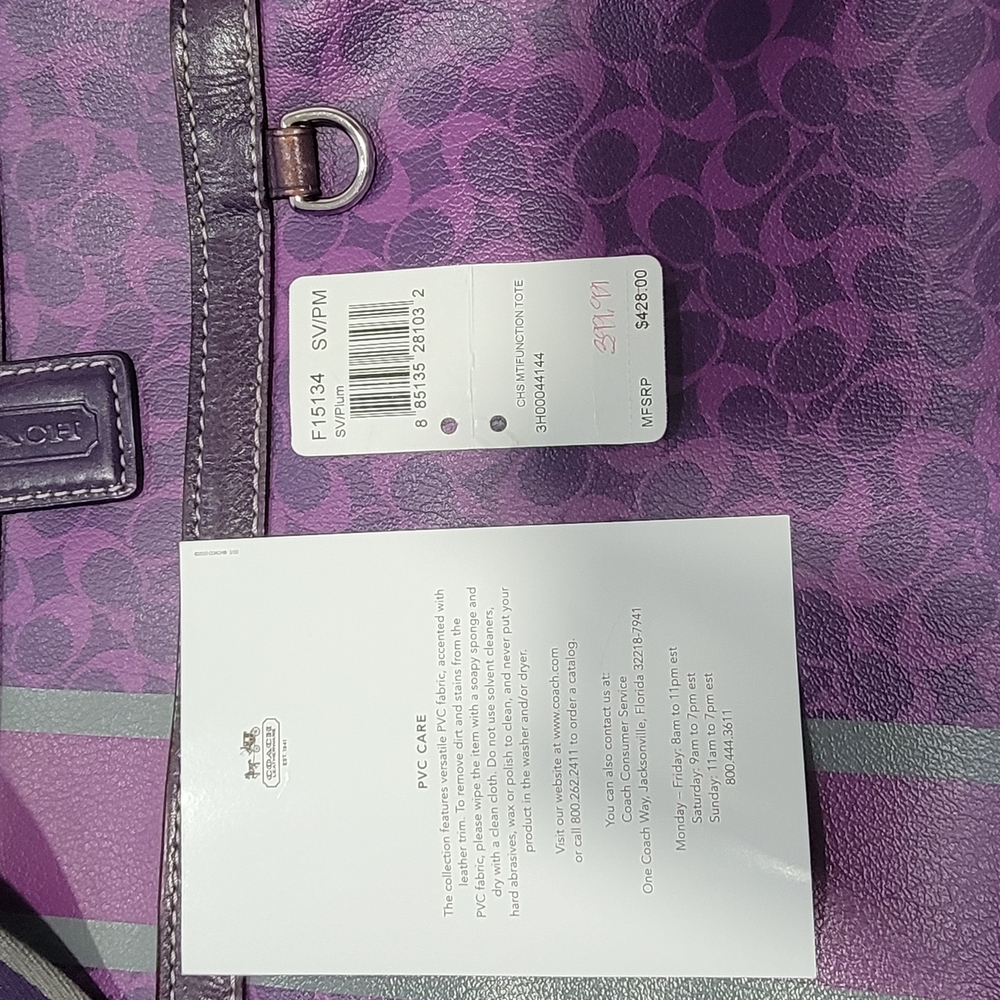 Coach Purple Coated Canvas Multi-Function Bag - Picture 3 of 9